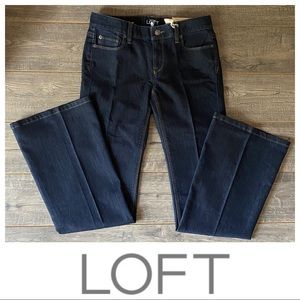 NWT LOFT Modern Flare Dark Denim Jean, Size 4.